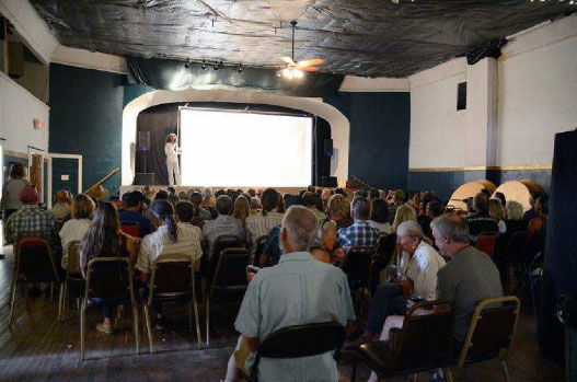 MOVIEGOERS AT THE MANCOS OPERA HOUSE FOR THE RIVER FILM FESTIVAL